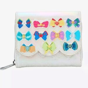 White Iridescent Princess Bow  Wallet